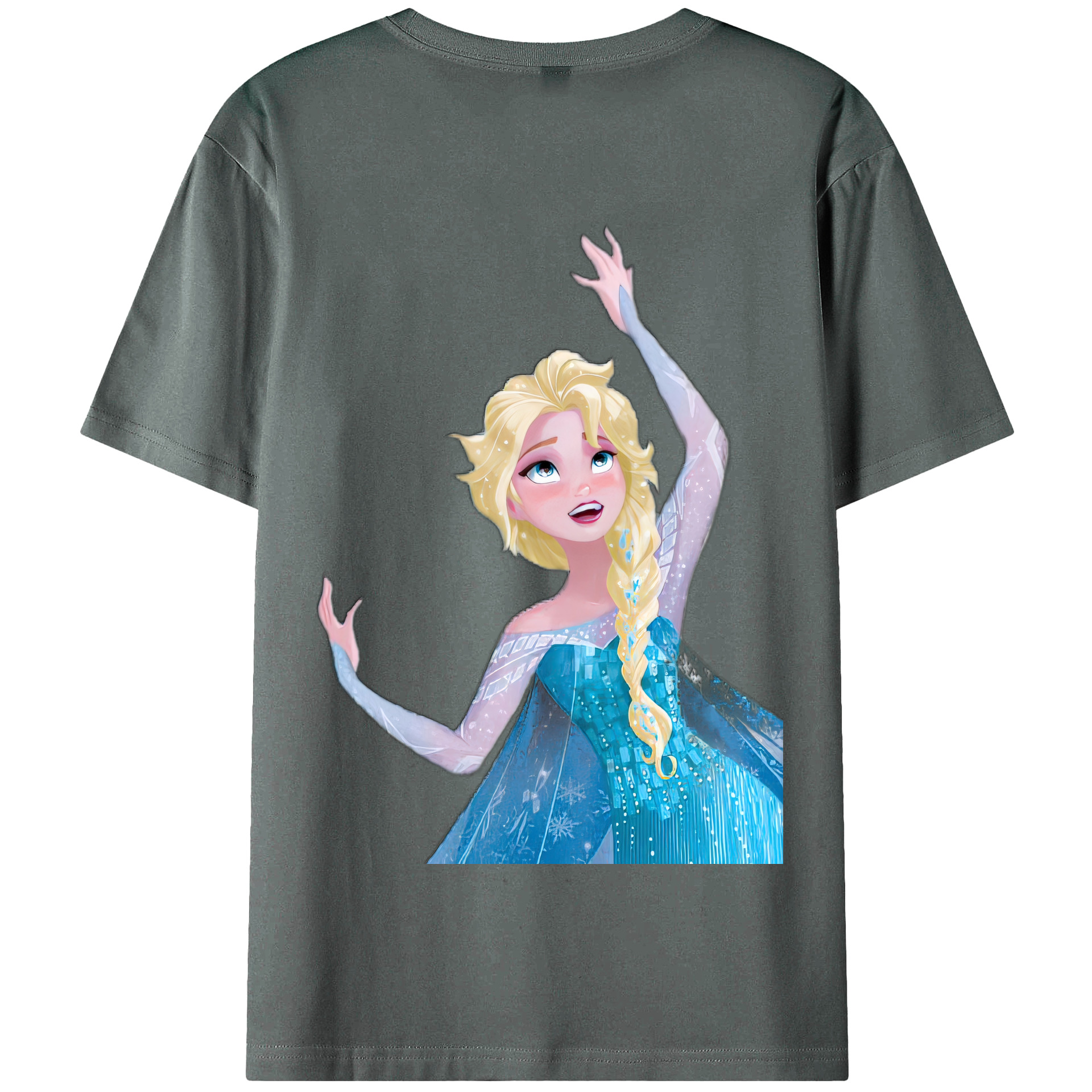 （画像用） アナと雪の女王 アンナ エルサ Frozen Anna Elsa 綿100％半袖Tシャツ（背面プリント）